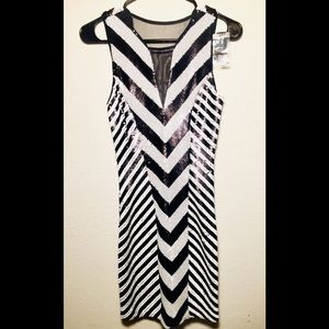 Black and white bodycon dress